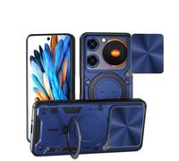 SEAHAI Cover per ZTE nubia Music 4G, [Militare Anti-Caduta] Silicone Ultra Sottile Stile Fresco Custodia, con Metallo Magnetico Supporto e Protezione Fotocamera - Blu