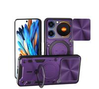 SEAHAI Cover per ZTE nubia Music 4G, [Militare Anti-Caduta] Silicone Ultra Sottile Stile Fresco Custodia, con Metallo Magnetico Supporto e Protezione Fotocamera - Viola scuro