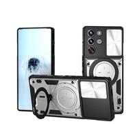 SEAHAI Cover per ZTE nubia RedMagic 10 Pro, [Militare Anti-Caduta] Silicone Ultra Sottile Stile Fresco Custodia, con Metallo Magnetico Supporto e Protezione Fotocamera - Argenteo