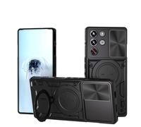 SEAHAI Cover per ZTE nubia RedMagic 10 Pro, [Militare Anti-Caduta] Silicone Ultra Sottile Stile Fresco Custodia, con Metallo Magnetico Supporto e Protezione Fotocamera - Nero