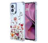 SEAHAI Hülle für OPPO A5X 5G/4G, Bunte Schön Blumen Ultra Dünn Transparent Handyhülle Weich Silikon TPU Bumper Stoßfest Case Schutzhülle - Blumentanz