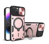 SEAHAI Hülle für OPPO A5X 5G/4G, [Militärische Stoßfest Case] Ultra Dünn PC Schutzhülle Cool Stil Handyhülle mit Kameraschutz und Metall Ring Magnetisch Ständer - Roségold