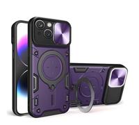 SEAHAI Hülle für OPPO A5X 5G/4G, [Militärische Stoßfest Case] Ultra Dünn PC Schutzhülle Cool Stil Handyhülle mit Kameraschutz und Metall Ring Magnetisch Ständer - Dunkelviolett