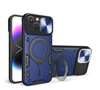 SEAHAI Hülle für OPPO A5X 5G/4G, [Militärische Stoßfest Case] Ultra Dünn PC Schutzhülle Cool Stil Handyhülle mit Kameraschutz und Metall Ring Magnetisch Ständer - Blau