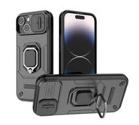 SEAHAI Hülle für OPPO A5X 5G/4G, [Militärische Stoßfest Case] Ultra Dünn Silikon TPU + Harter PC Zurück Handyhülle Schutzhülle mit Kameraschutz und Ring Ständer - Schwarz