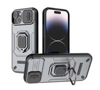 SEAHAI Hülle für OPPO A5X 5G/4G, [Militärische Stoßfest Case] Ultra Dünn Silikon TPU + Harter PC Zurück Handyhülle Schutzhülle mit Kameraschutz und Ring Ständer - Grau
