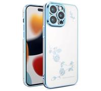 SEAHAI Hülle für OPPO A5X 5G/4G, Transparent Niedlich Blumen Muster Design Ultra Dünn Frau Handyhülle Weich Silikon TPU Bumper Stoßfest Schutzhülle - Blau