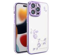 SEAHAI Hülle für OPPO A5X 5G/4G, Transparent Niedlich Blumen Muster Design Ultra Dünn Frau Handyhülle Weich Silikon TPU Bumper Stoßfest Schutzhülle - Lila