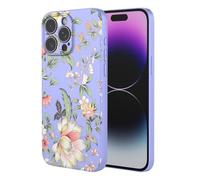 SEAHAI Hülle für OPPO A5X 5G/4G, Ultra Dünn Weich Liquid Silikon Stoßfeste Handyhülle, Stilvoll TPU Schutzhülle mit Niedlichen Blüten und Tierischen Mustern - Lila S02