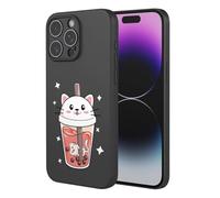 SEAHAI Hülle für OPPO A5X 5G/4G, Ultra Dünn Weich Liquid Silikon Stoßfeste Handyhülle, Stilvoll TPU Schutzhülle mit Niedlichen Blüten und Tierischen Mustern - Schwarz S10