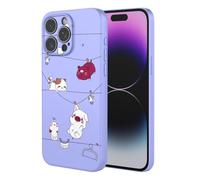 SEAHAI Hülle für OPPO A5X 5G/4G, Ultra Dünn Weich Liquid Silikon Stoßfeste Handyhülle, Stilvoll TPU Schutzhülle mit Niedlichen Blüten und Tierischen Mustern - Lila S09