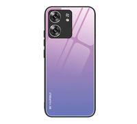 SEAHAI Hülle für OPPO A5X 5G/4G, Ultradünne Gehärtetem Glas Zurück & Weich Silikon TPU Rahmen Handyhülle Farbverlauf Farbe Case Stoßfest Schutzhülle, Pink Blau