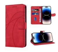 SEAHAI Leder Folio Hülle für OPPO A5X 5G/4G, Premium PU Flip Brieftasche Schutzhülle Stoßfeste Handyhülle mit Standfunktion/Kartenfach/RFID-Schutz/Magnetisch - Rot