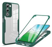 SEAHAI Trasparente Cover per Realme C75 4G / Realme 14X 5G, con Protezione Schermo Integrata, 360 ° Completa Protezione Antiurto Rigida PC + TPU Bumper Silicone Custodia - Verde