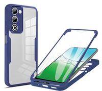 SEAHAI Trasparente Cover per Realme C75 4G / Realme 14X 5G, con Protezione Schermo Integrata, 360 ° Completa Protezione Antiurto Rigida PC + TPU Bumper Silicone Custodia - Blu