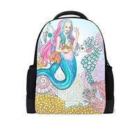 Seahorse Sirena Ragazza Viaggio Portatile Zaino Scuola Libro Borsa Subacquea Mondo Oro Pesce Causale Daypack Outdoor Business Escursionismo Zaini Campeggio Borse A Spalla Per Studenti Donne Uomini
