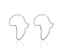 Seakuur Orecchini pendenti a forma di mappa africana, in acciaio inox placcato oro, gioielli africani da donna, Acciaio inossidabile