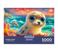 Seal in FlowersGargantuan Jigsaw Puzzles for Adults Comprising 1000 Advanced And Ruthlessly Difficult Challenging Puzzle Game Pieces - Forged to Be An Heirloom-Quality Gift Jigsaw Puzzles for Adults