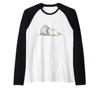Seal Mama Baby Mother Child Love Maglia con Maniche Raglan