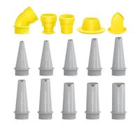 Seal Nozzle Kit, Rubber Caulking Tip Applicator Set, Smooth Bead Finishing Tool Pack, Leak Proof Joint Sealing Accessory, Reusable Construction Applicator System, Home Renovation Caulk Control Kit