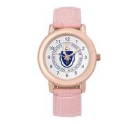 Seal of Massachusetts - Orologio da polso da donna, alla moda, con cinturino morbido, idea regalo per compleanni, San Valentino