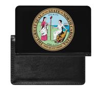Seal of North Carolina - Custodia a portafoglio da viaggio con scomparto per carte di credito, per donne e uomini