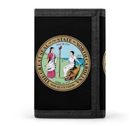 Seal of North Carolina - Portafogli a tre ante con porta banconote e carte di credito, 8 scomparti, portachiavi, finestra per foto, per uomini e donne, Stile 41., Taglia unica, Per tutte le stagioni
