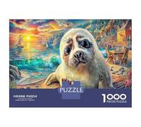 Seal Pup on Rocks Jigsaw Puzzle 1000 Pezzi Classici Per Adulti E Bambini ≥12 Anni Giochi Del Cervello Ocean Pet Sfida Impossibile Regalo Amore Amico Hobby Creativo 52x38cm/1000pcs