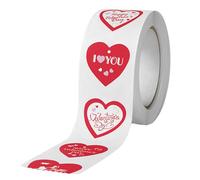 Seal Stickers - Happy Valentine's Day Stickers, 500x Wedding Envelope | Heart Shaped Invitation Accessories For Birthday Parties Decor Scrapbooking Heart Adhesive Label Roll