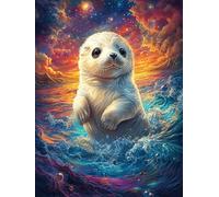 Seal Swimming in The Ocean Puzzle 300 Pezzi Sfida Impossibile Difficile Science Fiction Magical Dream Rompicapo Per Adulti Amanti Del Puzzle Rilassamento E Stimolo Intellettuale Regalo Lui 300 PCS