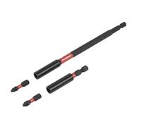 Sealey 0.6cm Potenza Strumento Punta Sostegno Set 4pc Urto Grado Lungo & Corto