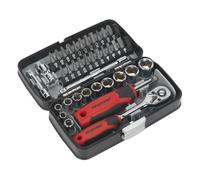 Sealey 0.6cmSq Guida Metrica Presa & Set di Punte 38pc Include Esagonale E Torx