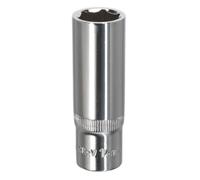 Sealey 14mm Profondo 1cmSq Drive Walldrive Presa Cromo Temprato Temperato