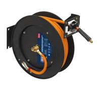 Sealey 15m Retrattile Tubo Aria Metallo Rocchetto 10mm Id Alta Visibilità