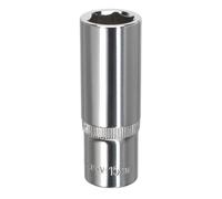 Sealey 15mm Profondo 1cmSq Drive Walldrive Presa Cromo Temprato Temperato
