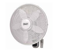 Sealey 18'' Muro Ventola 3-Speed Oscillante Telecomando & Timer Bianco - SWF18WR