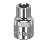Sealey 1cmSq Chiavi a Bussola 8mm Walldrive Cromato Standard Lunghezza SP3808