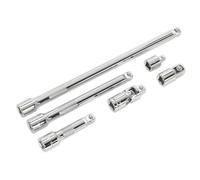 Sealey 1cmSq Drive Wobble Rigido Prolunga Set 6pc Include U/J AK7690