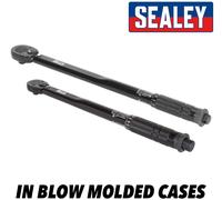 Sealey 2 Confezione Premier Nero Coppia Chiavi 3/8+1/2 Drive (7-204Nm) A Casi