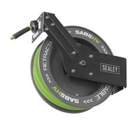 Sealey 20m Retrattile Alta Visibilità PVC Tubo Aria Acciaio Rocchetto 10mm Id