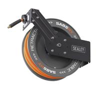 Sealey 20m Retrattile Alto Visibilità Hybrid Tubo Aria Acciaio Rocchetto 10mm Id