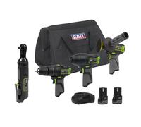 Sealey 4 X 10.8V SV10.8 Serie Cordless Kit Combo 2 Batterie Euro CP108VCOMBO1EU
