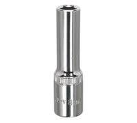Sealey 8mm Profondo 1cmSq Drive Walldrive Presa Cromo Temprato Temperato SP3808D