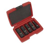 Sealey a Impatto Dado Ruota Presa Set 1.3cmSq Drive Estremità Doppia 5pc SX1820