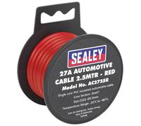 Sealey Automobilistico Cavo Spesso Muro 27A 2.5m Rosso AC2725R