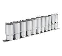 Sealey Imperial Presa Set 11pc 1cmSq Drive 12pt Profondo Walldrive AK2673