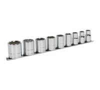 Sealey Whitworth Presa Set 9pc 1.3cmSq Drive Bi Esagonale Standard Lungo AK2677