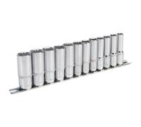 Sealey AK2683 Presa Set 12pc 1cm Sq Drive 12pt Profondo Walldrive Metrico
