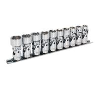 Sealey AK2710 Giunto Universale Presa Set Walldrive 10pc 1cmsq Guida Metrica