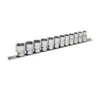Sealey Metrico Presa Set 12pc 1cmSq Drive Serratura Su 6pt Standard Lungo AK2741